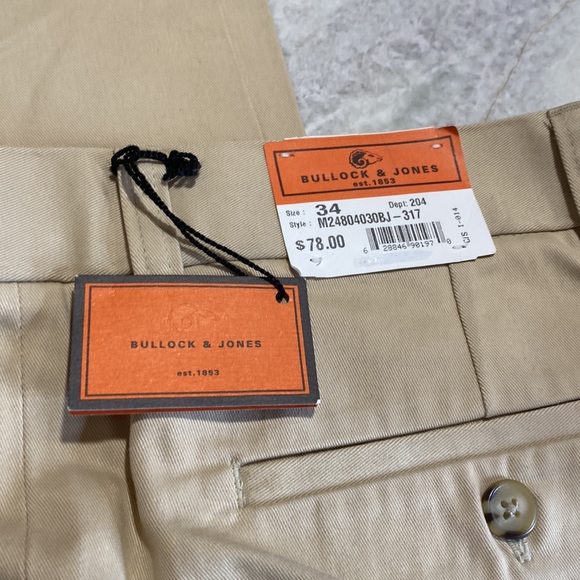Bullock and Jones khaki pants for men size 34 new with tags - Picture 4 of 7